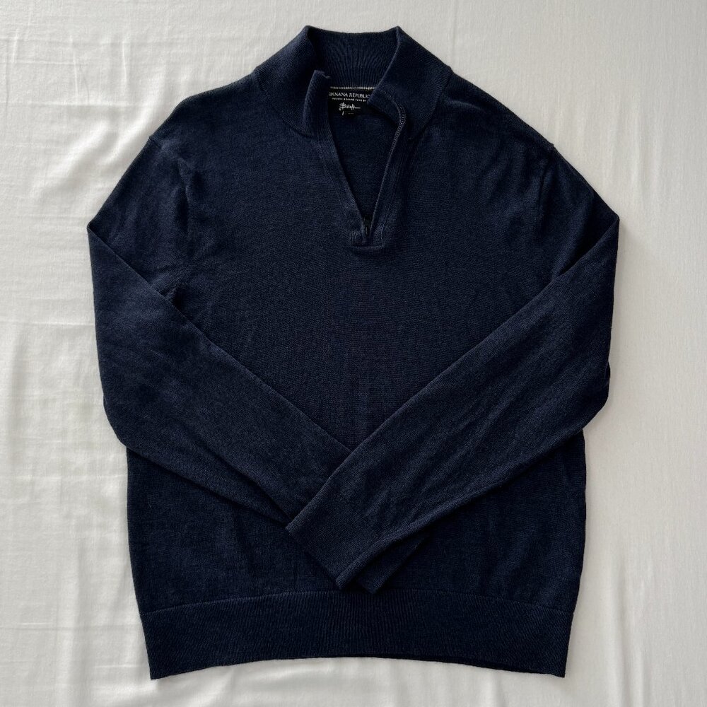 Banana Republic Men's Merino Wool Quarter-Zip Sweater NEW!!